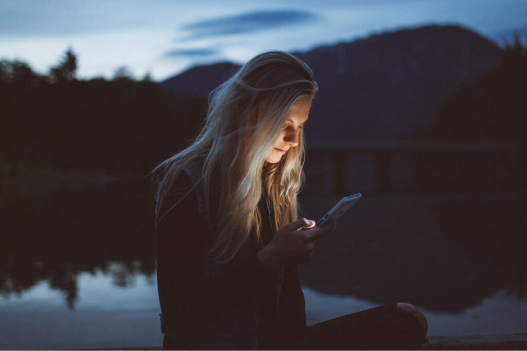 woman chatting with eliza by phone